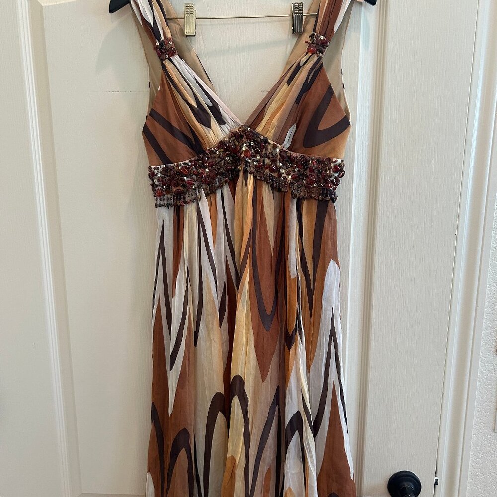 BCBG BCBGMaxAzria Golden Arch Print Chiffon Dress